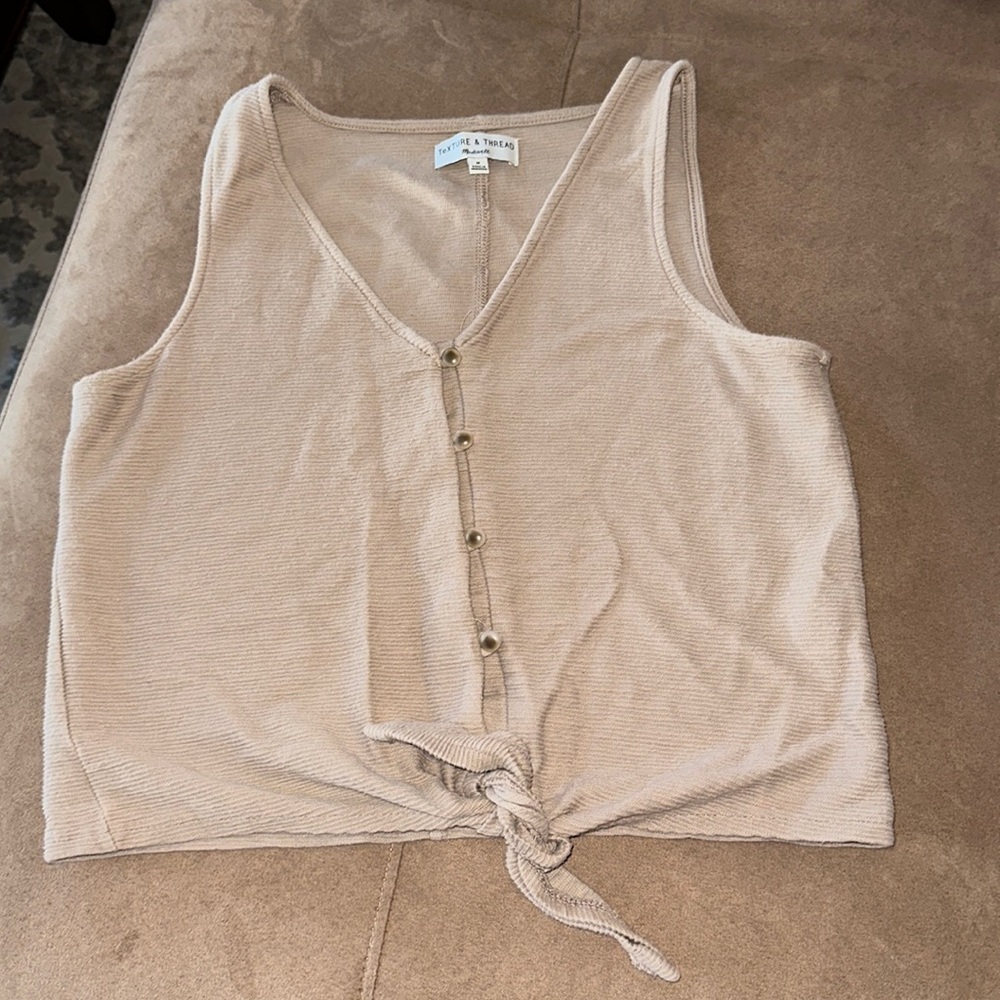 Madewell Texture & Thread Button Tank Top - image 2